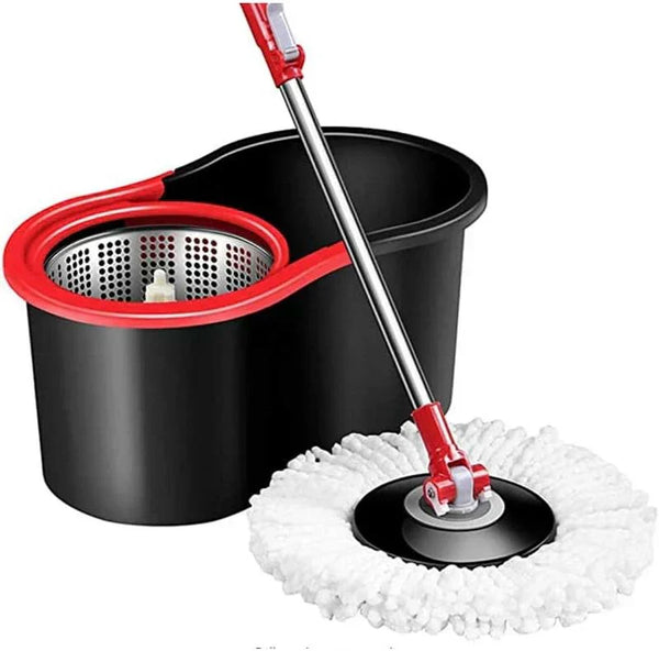 Hanif Trades 360 Degree Spin Mop, Floor Cleaning, Stainless Steel Dry Basket for Home, Office and Kitchen