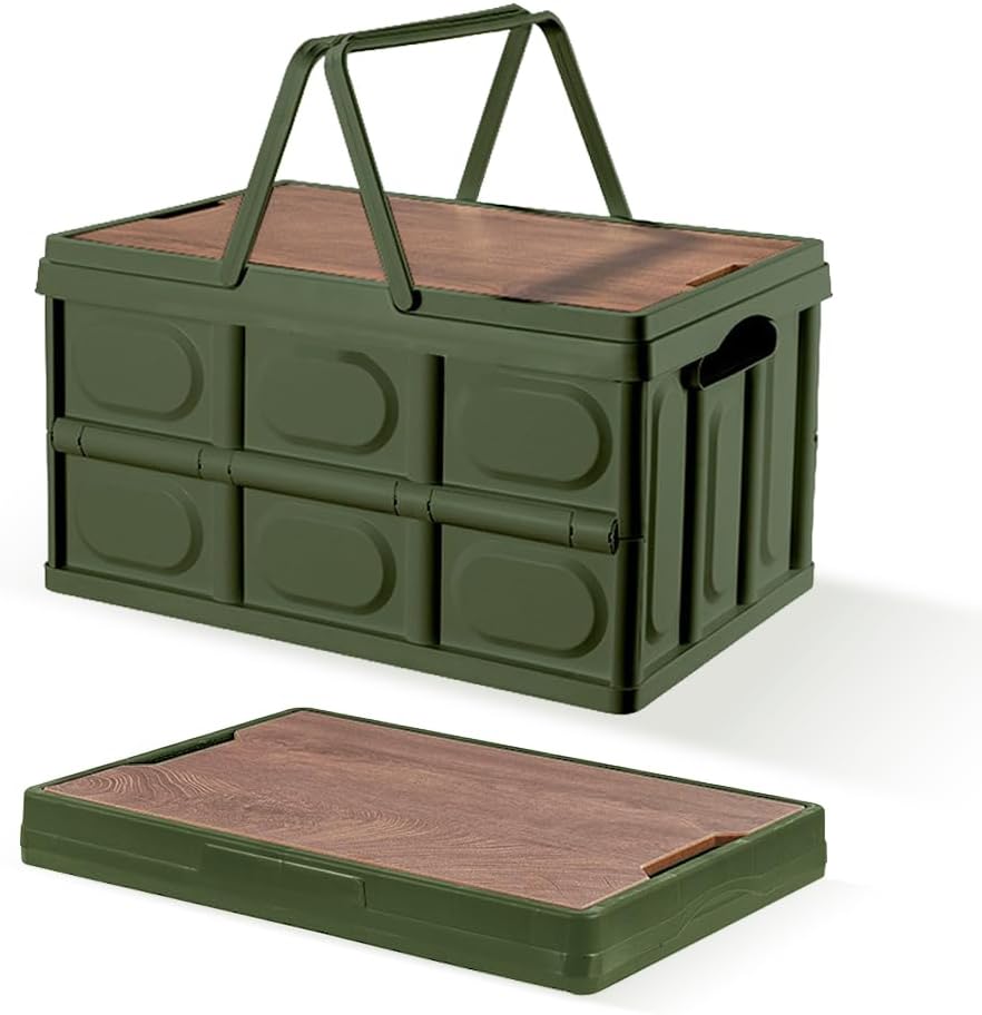 Multifunction Large Foldable Plastic Storage Bin- Green