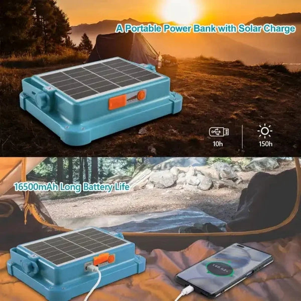 Portable LED Work Solar Light with Solar Panel Rechargeable LED Floor Light for Emergency Worklight