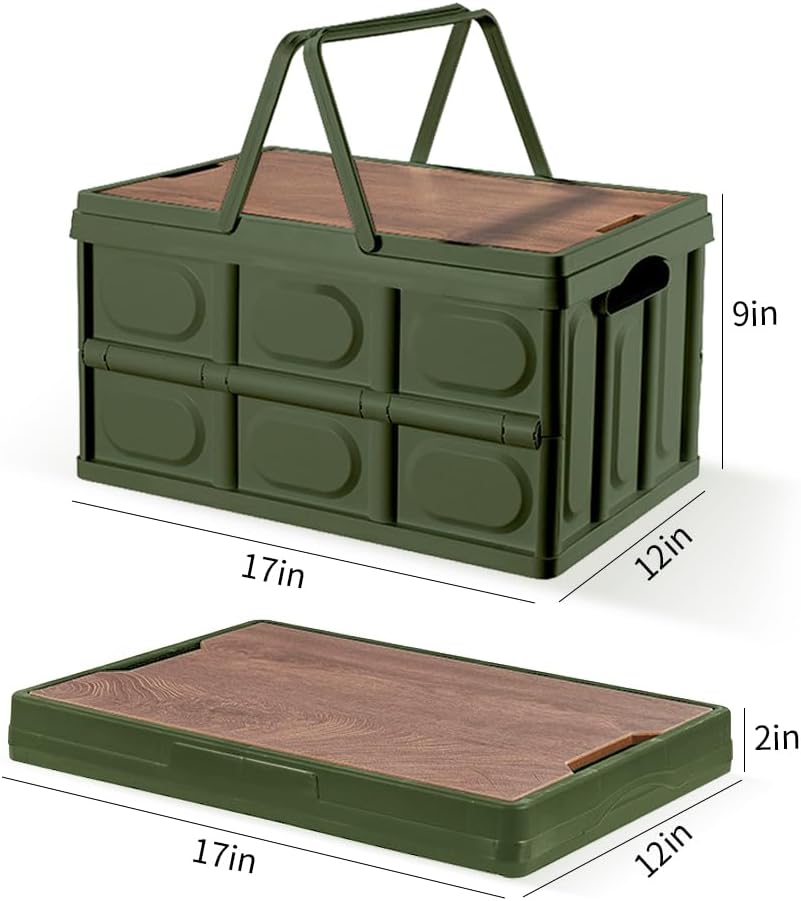 Multifunction Large Foldable Plastic Storage Bin- Green