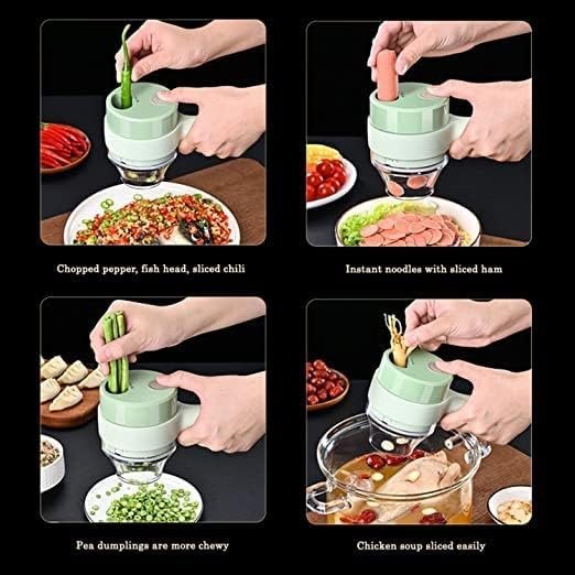 Mid Plastic 4 in 1 Portable Electric Vegetable Chopper, For Multiple