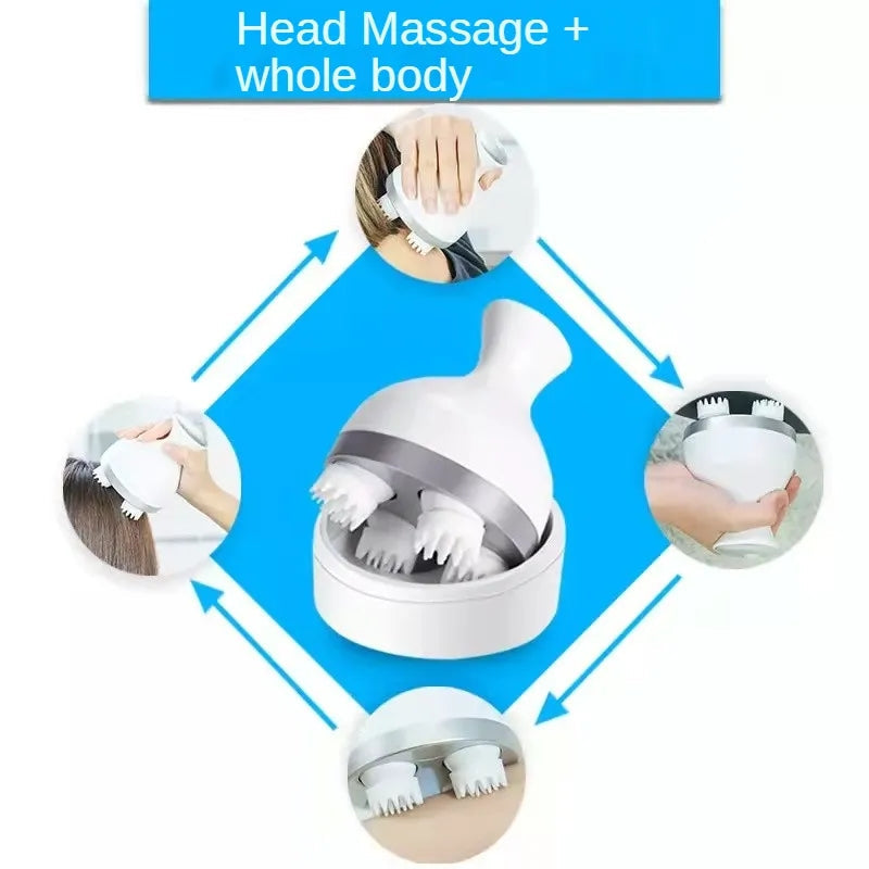 Portable Vibrating Head Massage, Detachable Waterproof Head Massager For Stress Relief & Scalp Relaxation