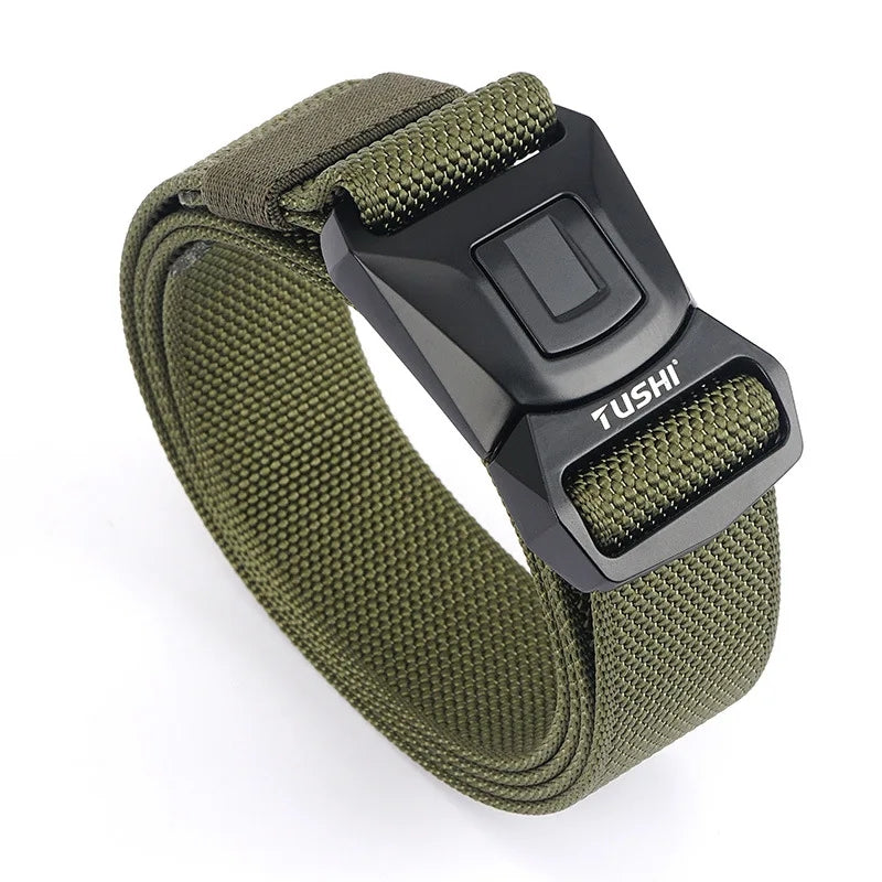 Tactical Belt for Men, Military Belt With Quick-Release Metal Buckle