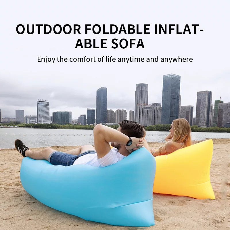 Inflatable Lounger Air Sofa Couch, Portable Waterproof Anti-Air Leaking for Indoor/Outdoor, Camping, Traveling