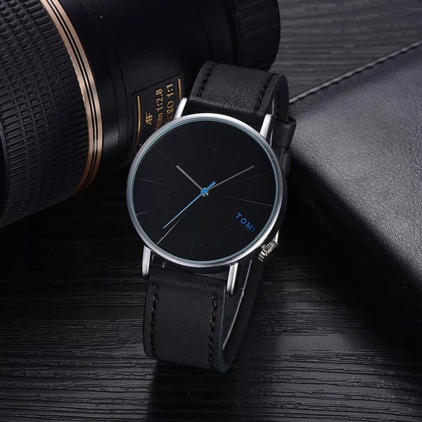 Tomi Brand Slim Luxury Leather Strap Wrist Watch TM100