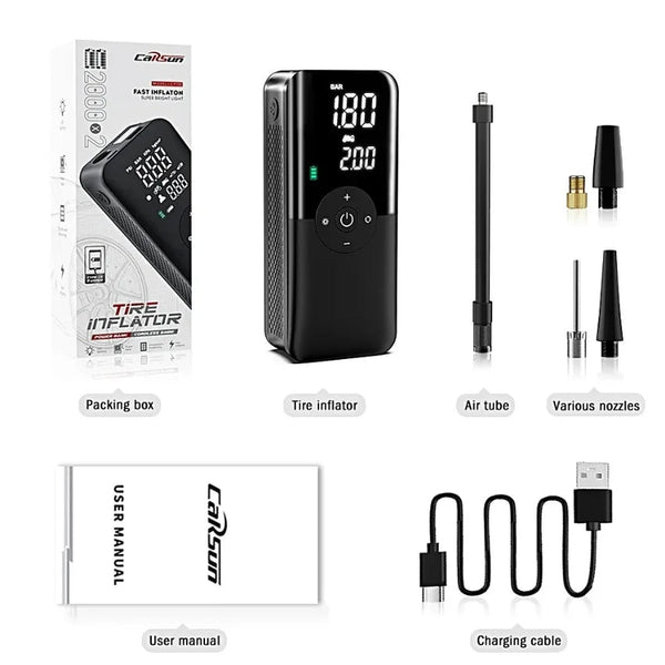 Digital Rechargeable Tyre Inflator & Power Bank Imported