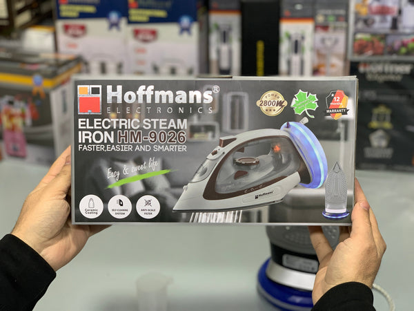 Hoffmans Powerful Steam Iron with LED Light Charging Base