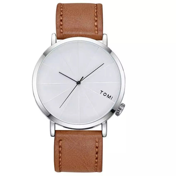 Tomi Brand Slim Luxury Leather Strap Wrist Watch TM100