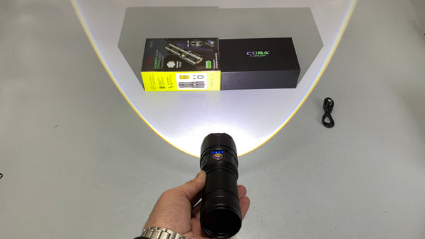 LED Torch Flashlight 1000m Range with Extra COB Light