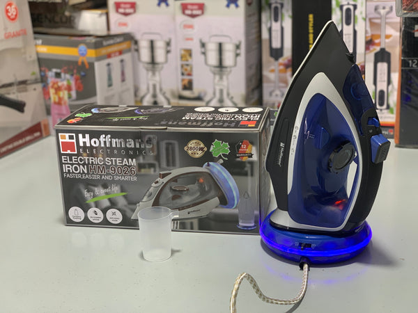 Hoffmans Powerful Steam Iron with LED Light Charging Base