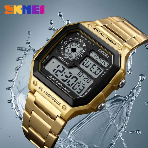 SKMEI 1335 Business Waterproof Stainless Steel Digital Watch