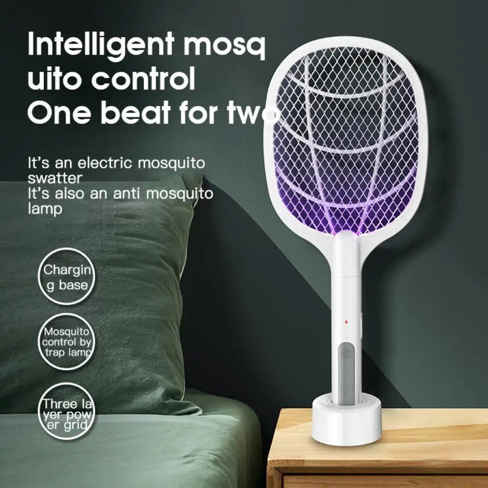 Rechargeable Handheld Electric Fly Swatter Mosquito Killer Racket