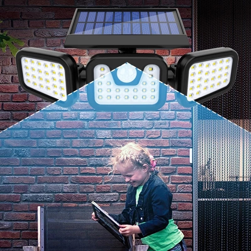 Triple Head Outdoor Waterproof Solar Motion Sensor Light