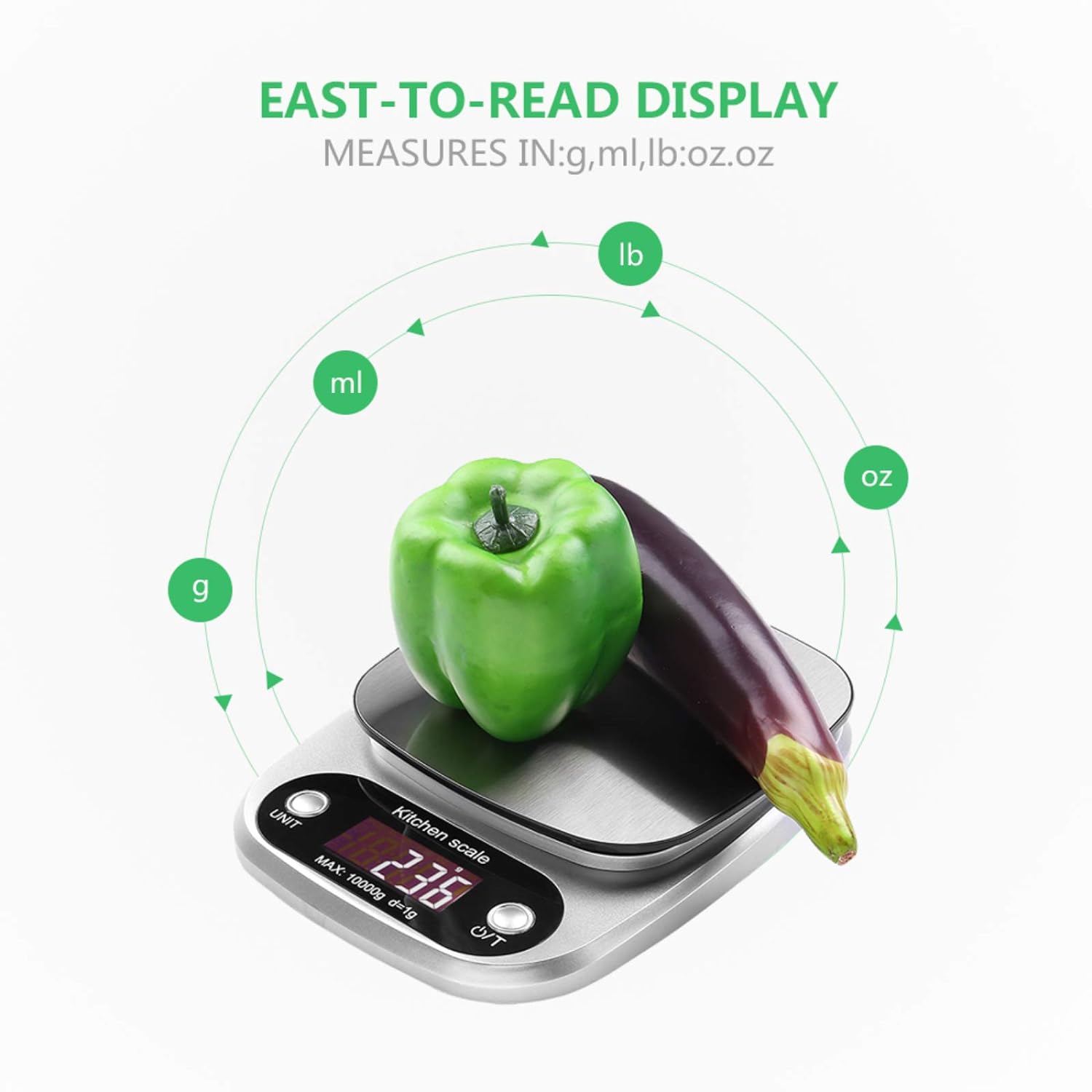 Digital Food Scale- Back-lit LCD Display