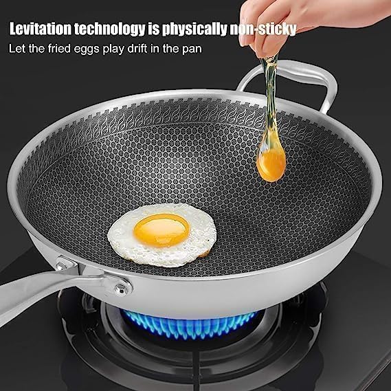 Laser Coating Deep Frying Pan with Handle