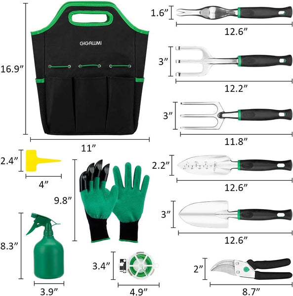 GIGALUMI Aluminum Gardening Tool Set 20 Pcs