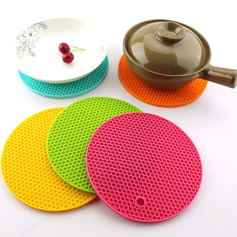 Silicone Trivet Pot Mat Round, Heat Resistant Non Slip