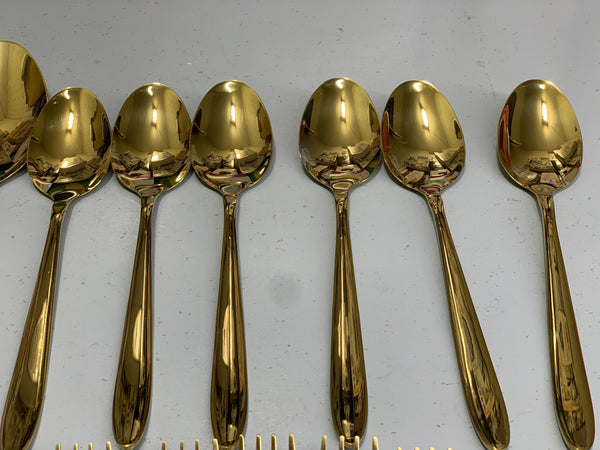 Pack of 54 Pieces Golden Cutlery Set for 12 Persons