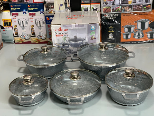 Unique Brand Non Stick Die Cast 10 Pieces Cookware Set