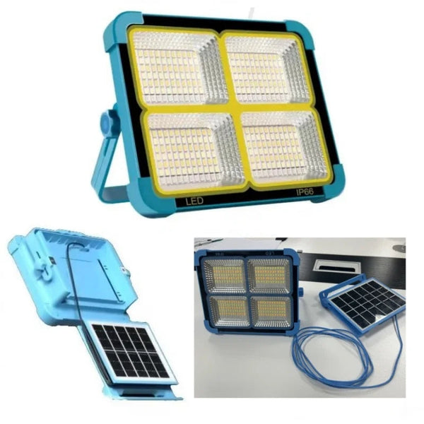 Portable LED Work Solar Light with Solar Panel Rechargeable LED Floor Light for Emergency Worklight