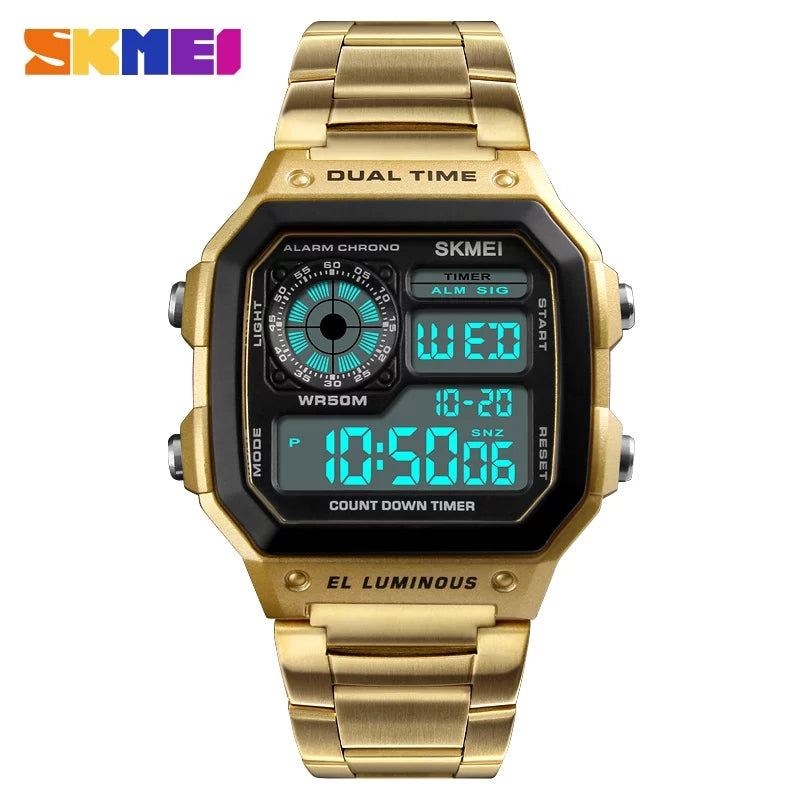 SKMEI 1335 Business Waterproof Stainless Steel Digital Watch