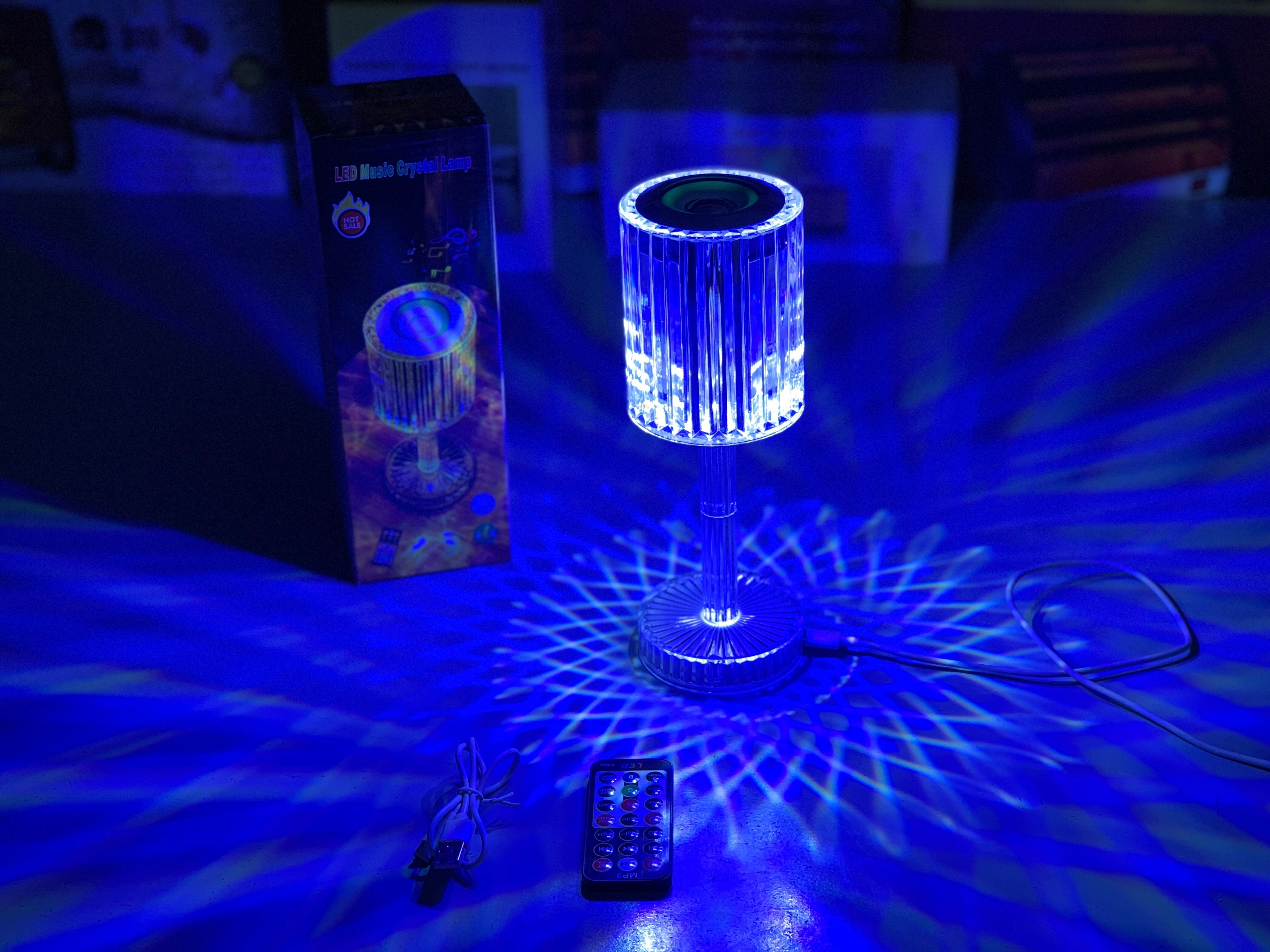 LED Crystal Light  with Bluetooth speaker 2 in 1 Bedroom decor lamp