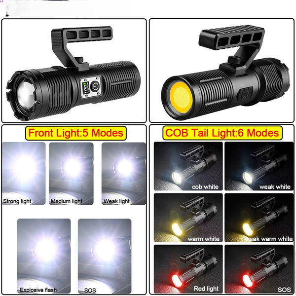 Led Flashlight with COB Tail Light