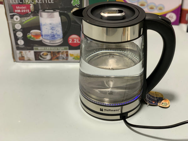 Hoffmans Electronics Electric Tea Kettle 2.2L with Transparent Glass