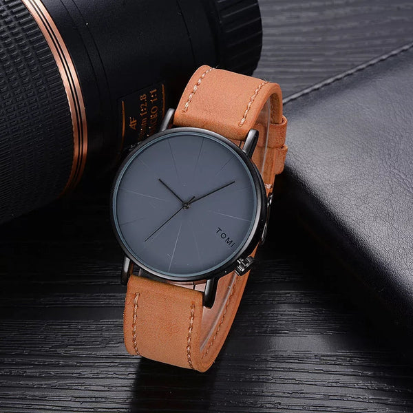 Tomi Brand Slim Luxury Leather Strap Wrist Watch TM100