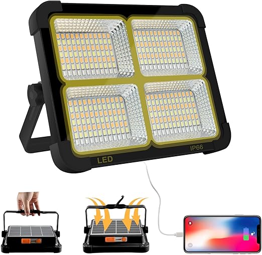 Portable LED Flood Solar Light- (Orange Color)