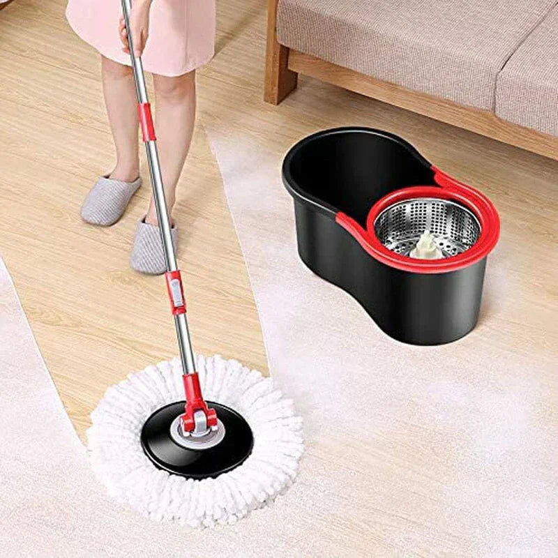 Hanif Trades 360 Degree Spin Mop, Floor Cleaning, Stainless Steel Dry Basket for Home, Office and Kitchen