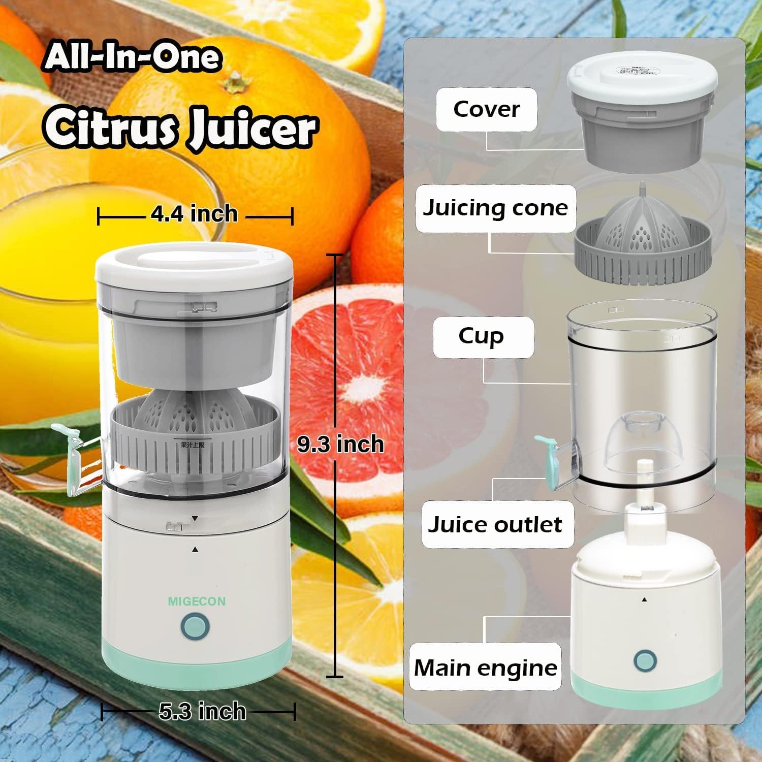 Citrus Juicer Electric Orange Lime Lemon Citric Squeezer