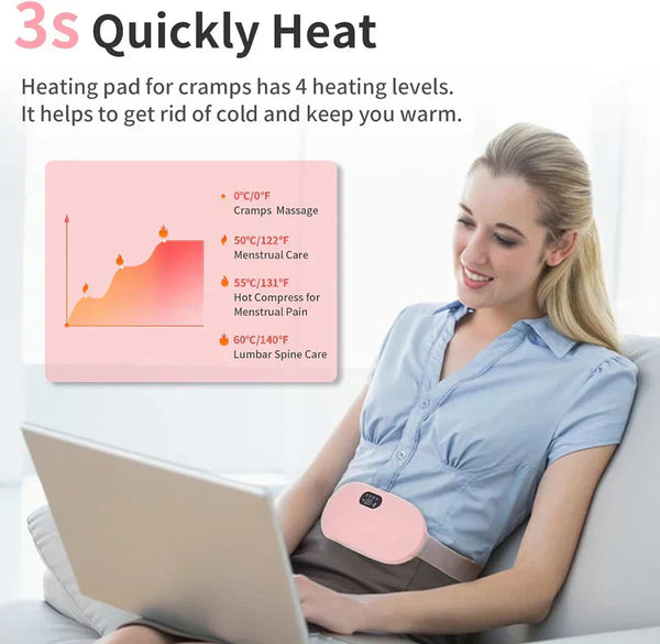 Hanif Trades Period Cramp Pain Relief Belt -Portable Menstrual Heating Pad