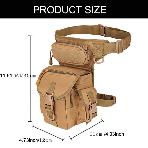 Outdoor Waterproof Tactical Drop Leg Bag With Thigh Belt