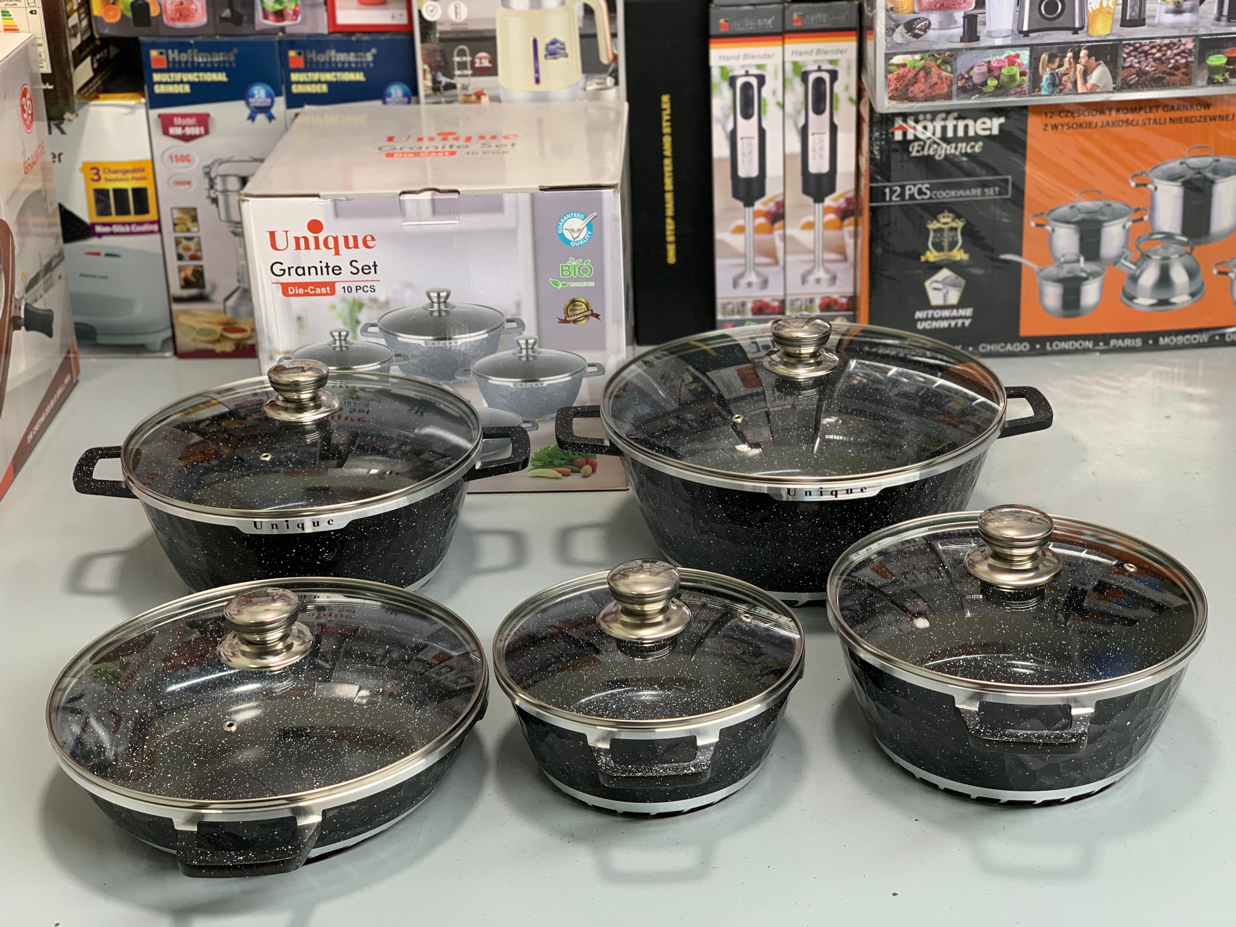 Unique Brand Non Stick Die Cast 10 Pieces Cookware Set