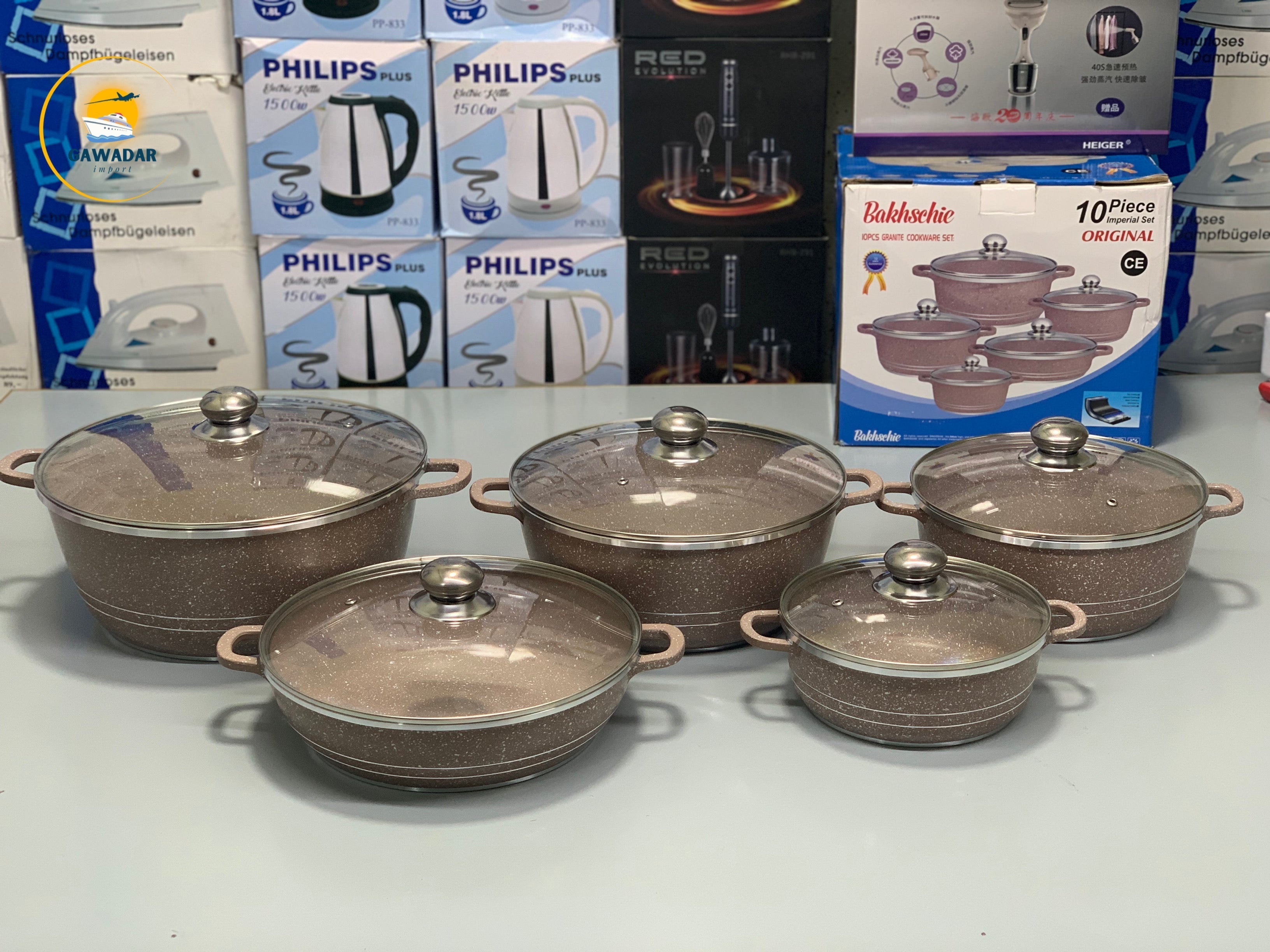 10 pieces Granite Cookware Set of Bakhschie Brand