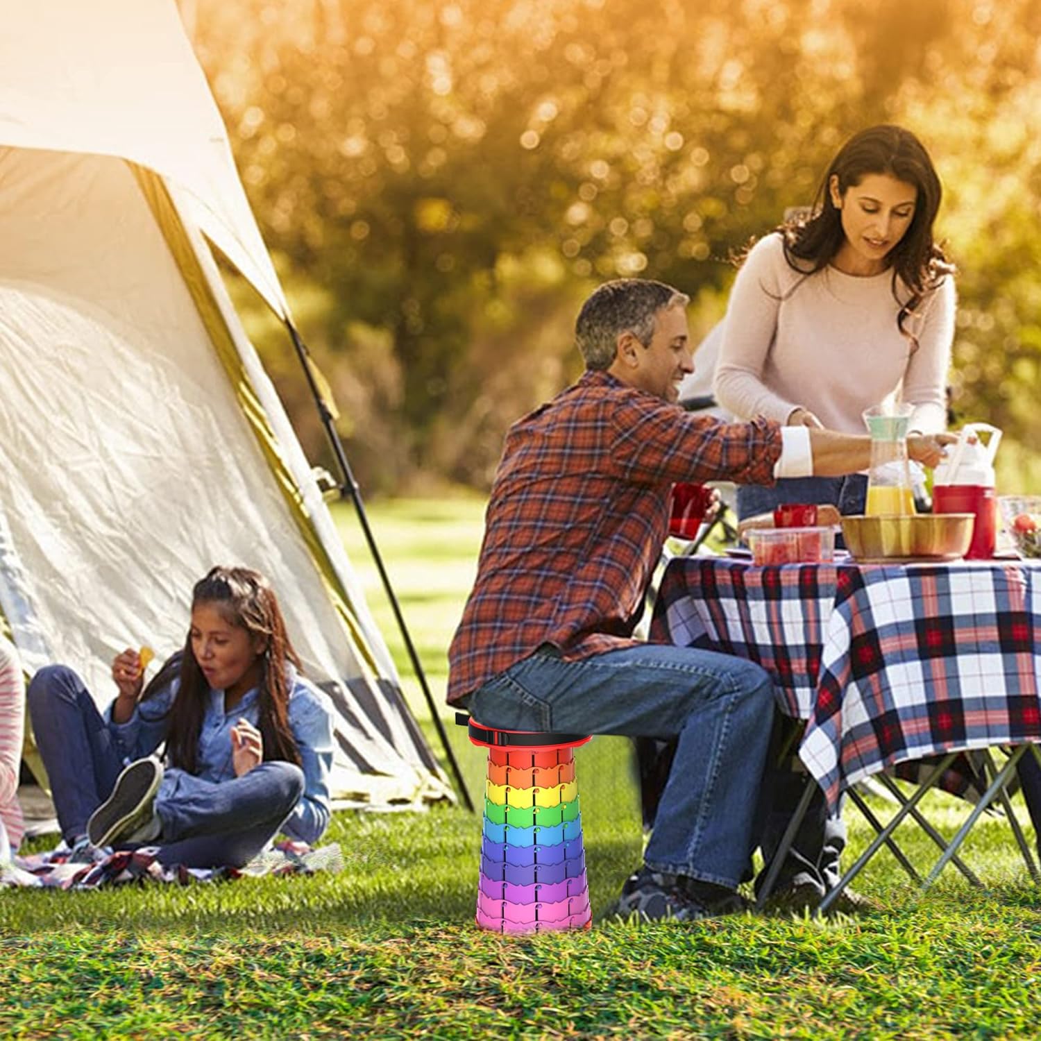 Retractable Plastic Camping Stool