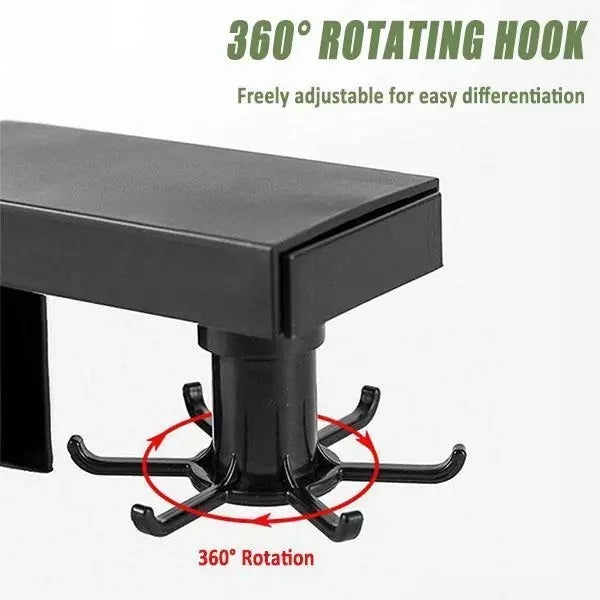 Multi-functional 6 Hooks 360 Degree Rotating No Drilling Kitchen Shelf Storage Rack Rotate Holder