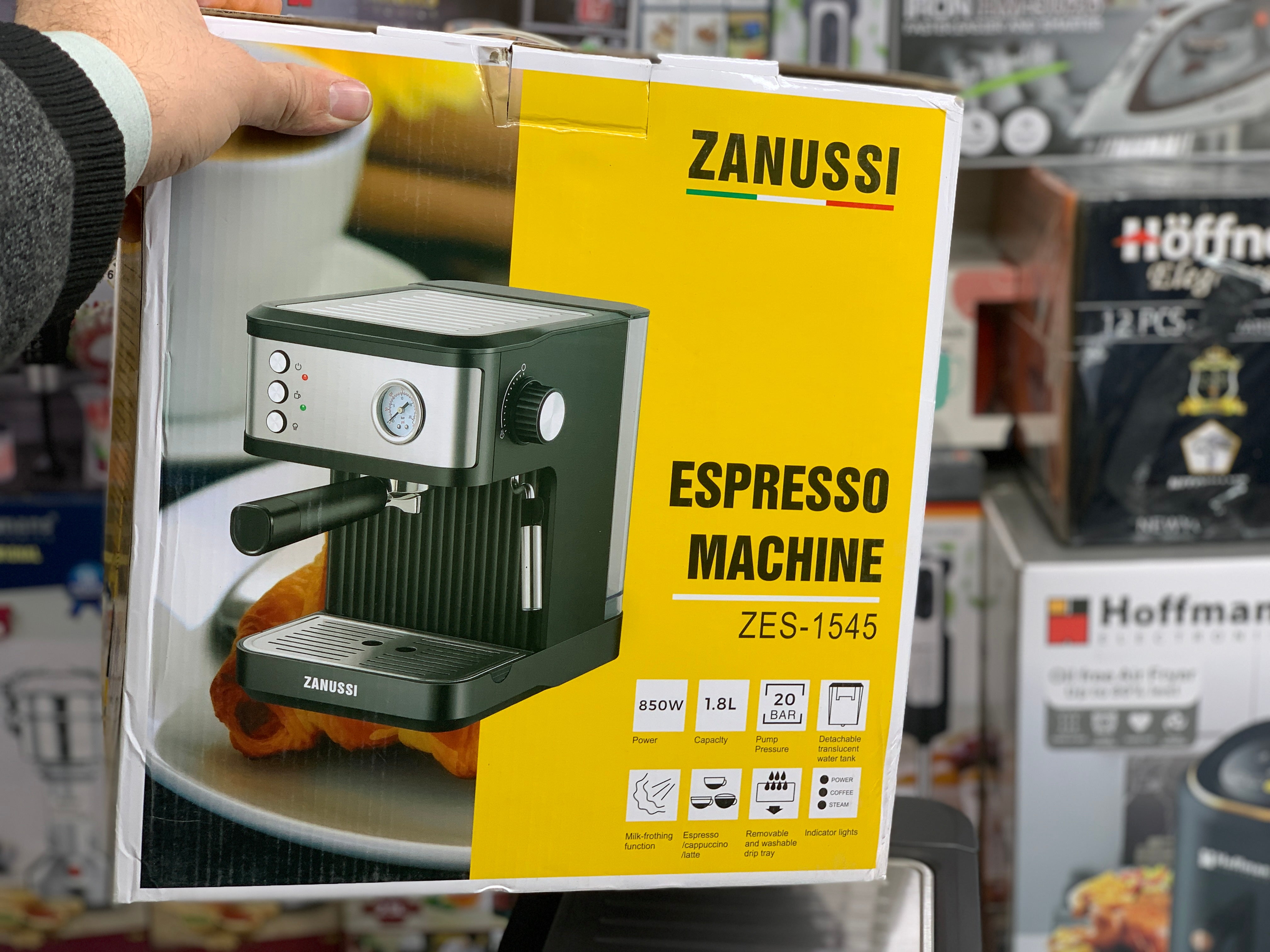 ZANUSSI Expresso Machine 850w 1.8L 20 Bar