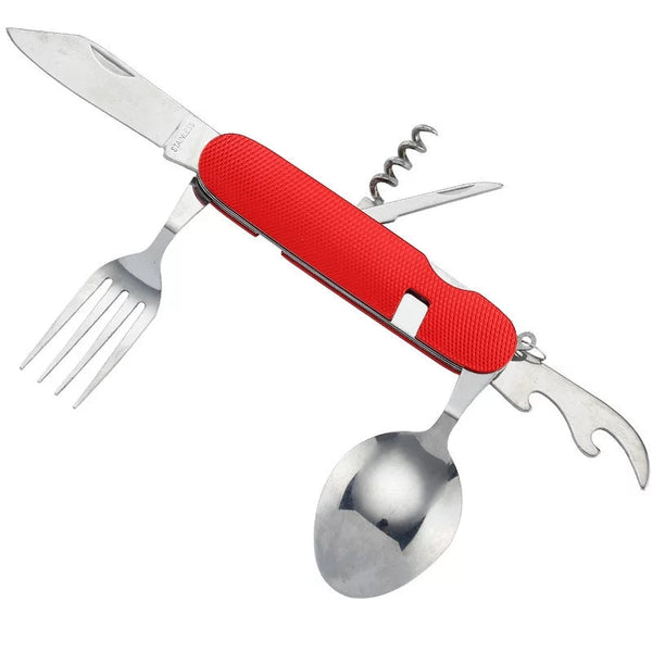 6 in 1 Folding Utensil Set for Outdoor Camping Picnic Travel