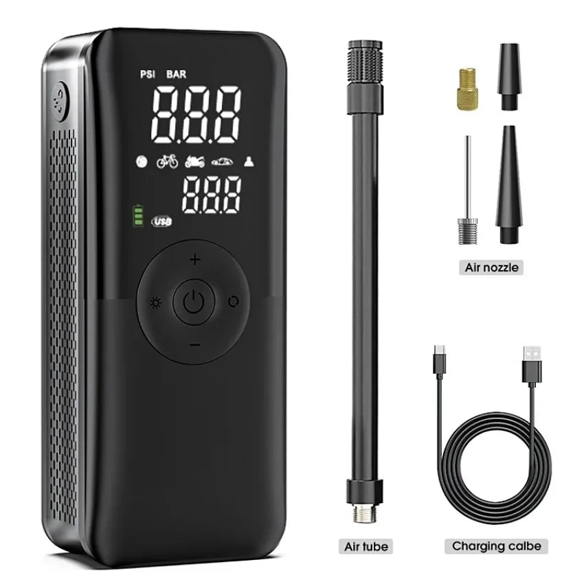 Digital Rechargeable Tyre Inflator & Power Bank Imported