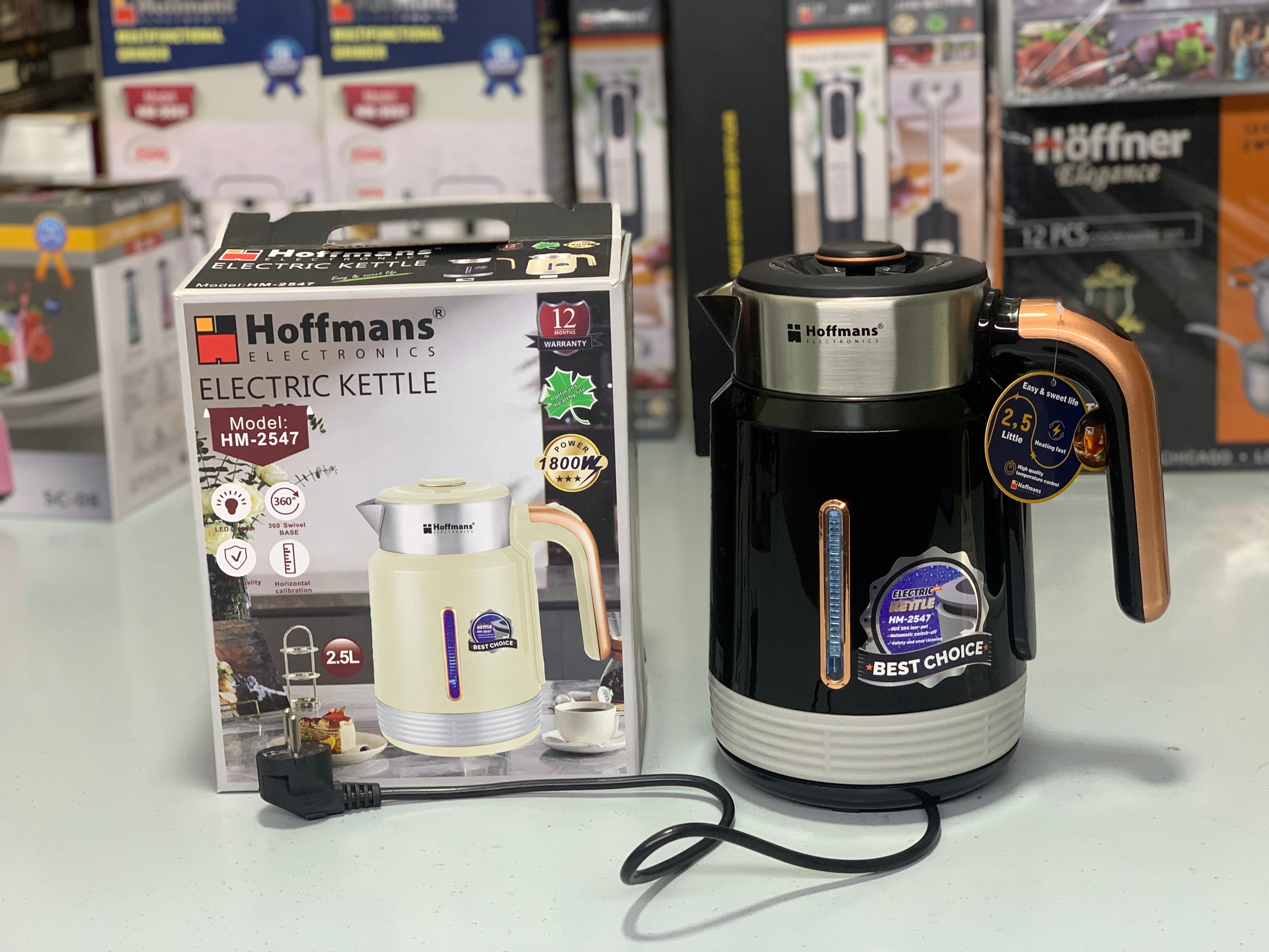 Hoffmans Electronics Electric Tea Kettle with LED Light Indicator 2.5L