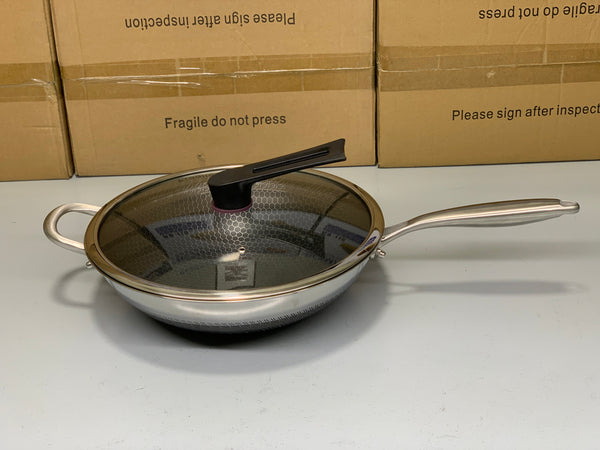 Laser Coating Deep Frying Pan with Handle