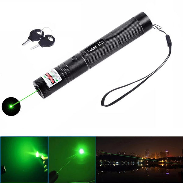 Rechargeable Green Laser Pointer 303 Party Pen Disco Light 5 Mile + Battery