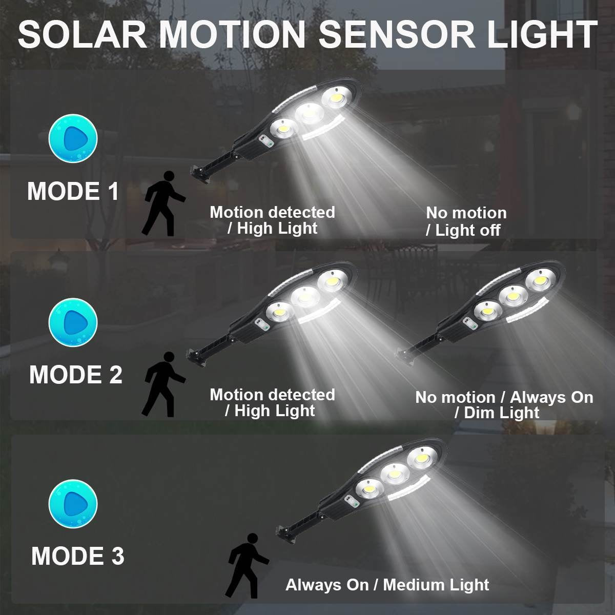 500W Chargeable Solar Light Street Motion Sensor Lamp