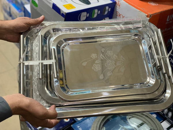 Serving Tray Silver 3 in 1