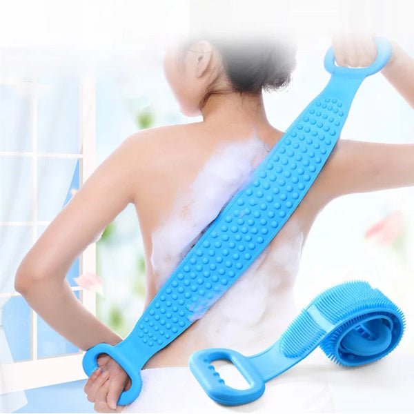 Silicone Back Scrubber, Dual Side Shower Bath Exfoliating Strap