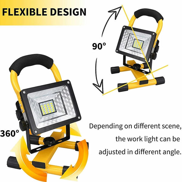 30W Rechargeable Flood Light Portable Hand Lamp for Camp