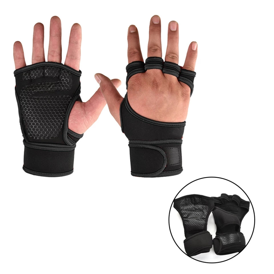 Weight Lifting Training Gloves for Women Men Fitness Sports Body Building Gymnastics Grips Gym Hand Palm Wrist Protector Gloves