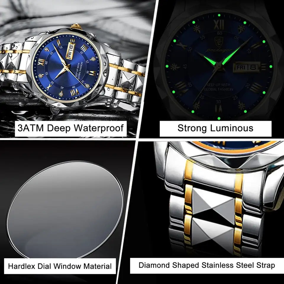 Dinar Brand Stainless Steel Business Quartz Watch